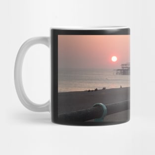 Brighton Beach at Sunset Mug